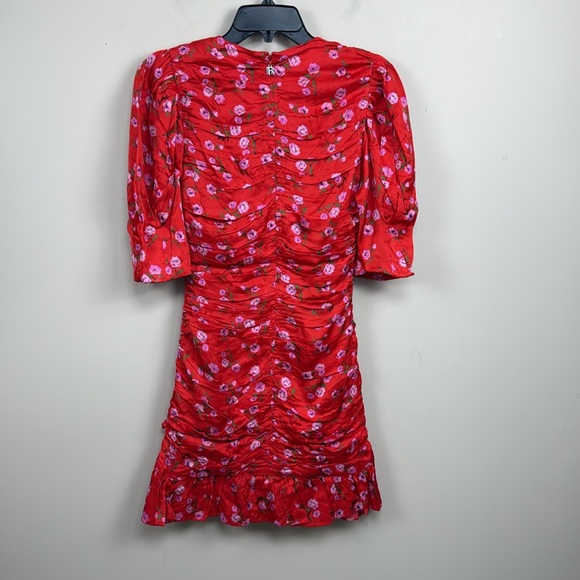 NEW ROTATE Floral Printed Mini Ruffle Dress 6 - Picture 13 of 16